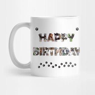 Happy Birthday - mixed cats oil painting word art Mug